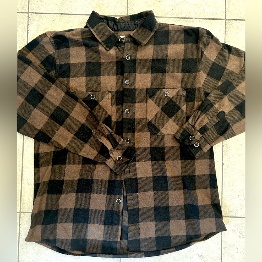 Dark brown and Black Flannel